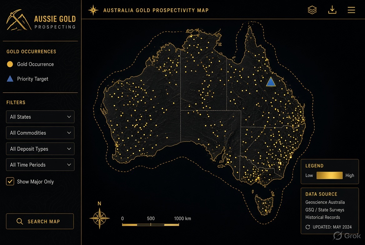 Australia gold map